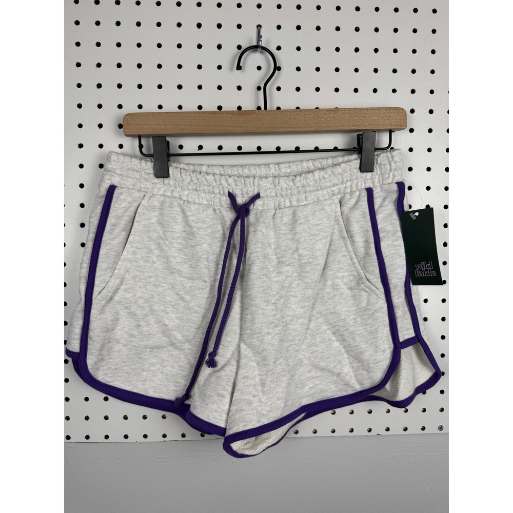 Wild Fable Heather Gray Purple Trim Dolphin Sweat Shorts Womens Medium New